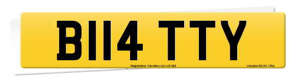 Registration number B114 TTY